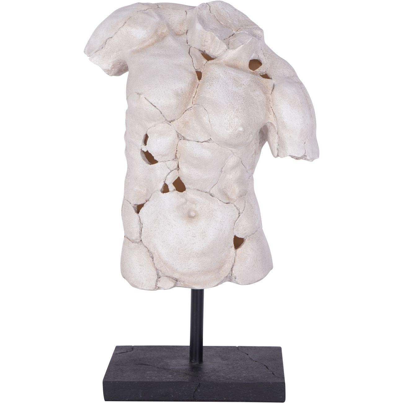 Male Torso on Stand White Sculpture Large
